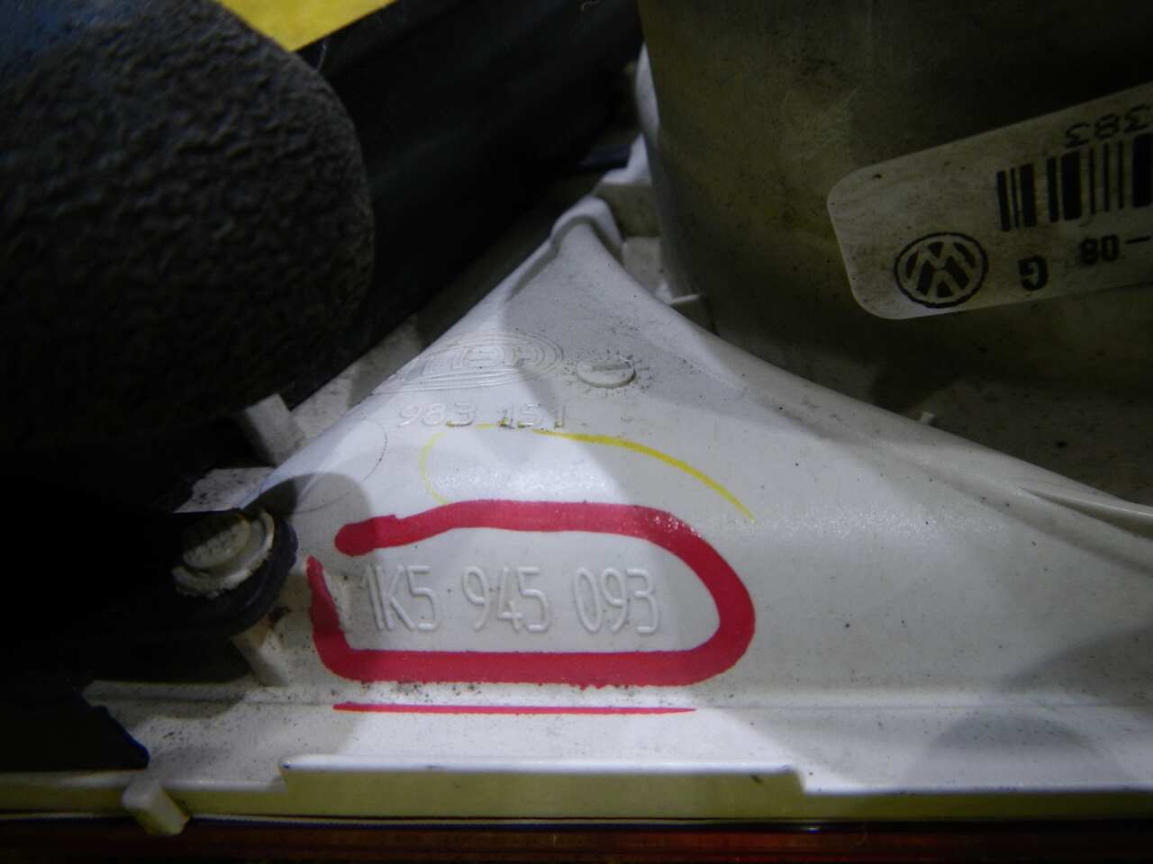 Фонарь левый внутренний VW JETTA 5 (2005-2011) 1K5945093 0000001328387